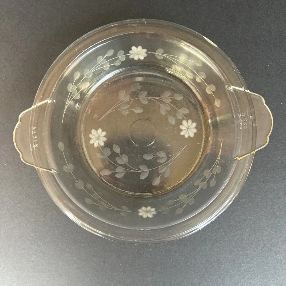 Vintage PYREX Clear Glass Flat Rimmed Pie/Tart Plate 6